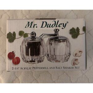Mr Dudley Clear Acrylic Peppermill Salt Shaker Set Salt Pepper Set (Diamond) New